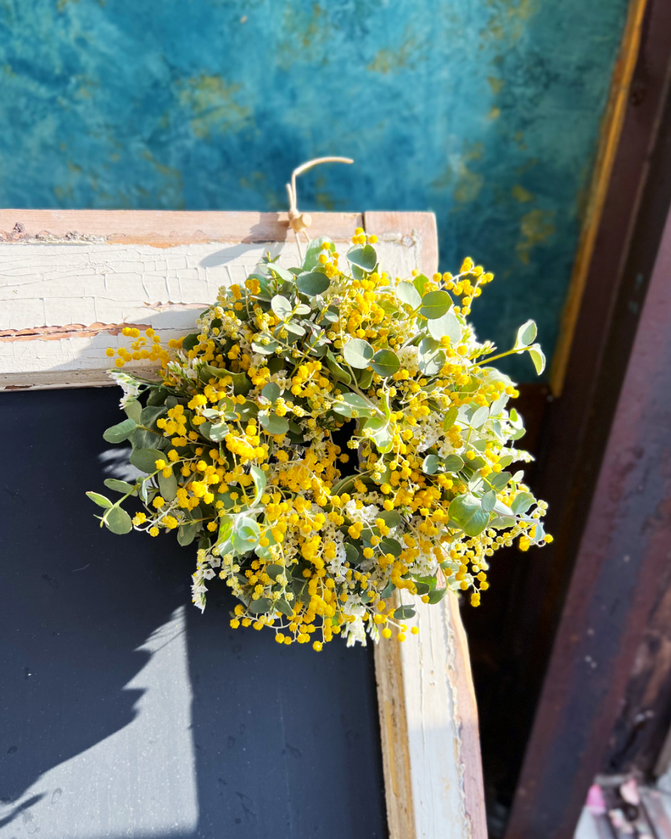ミモザとユーカリのリース 直径20cm - 花屋L'eau et le Soleil